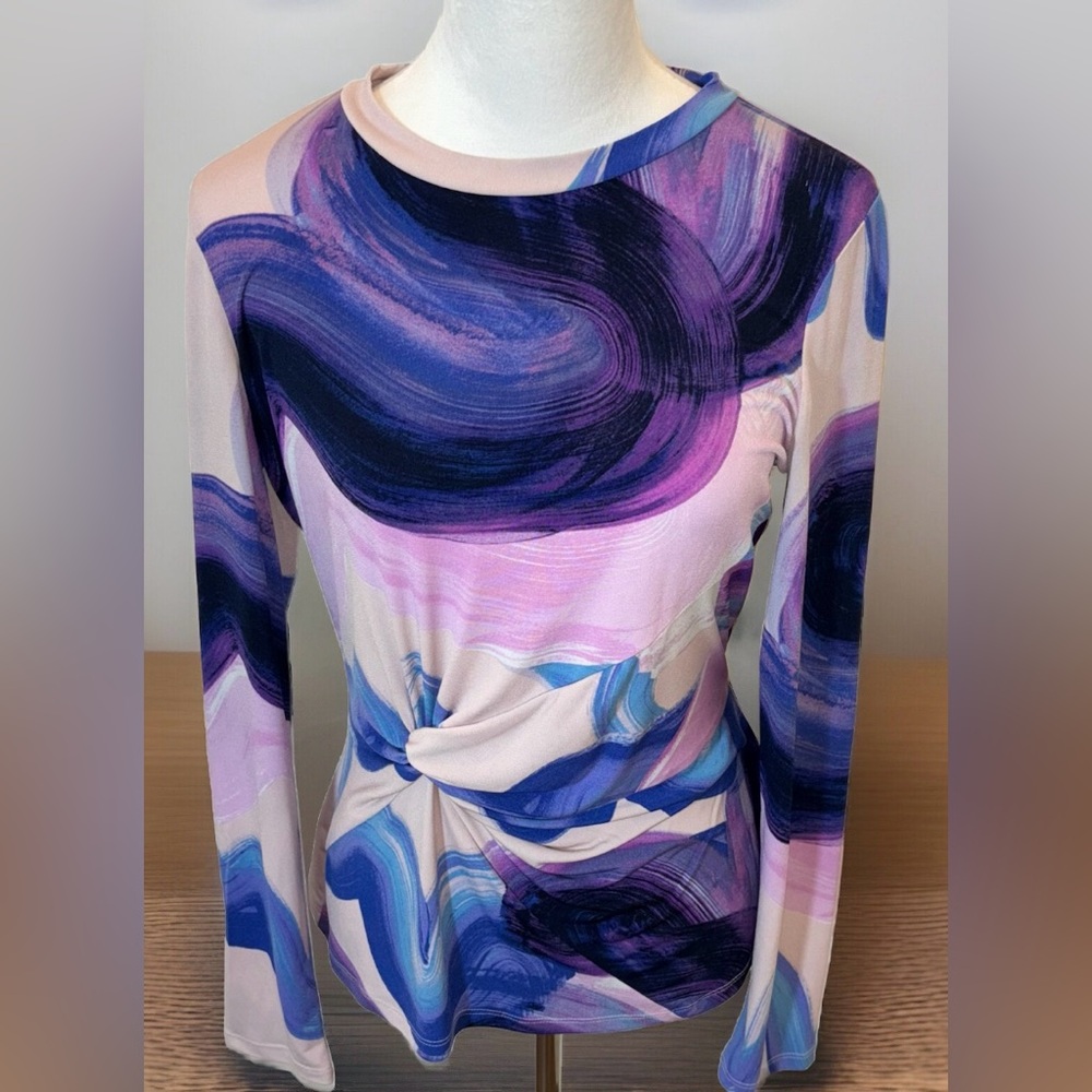 DKNY Multicolored Long Sleeve Blouse Size M